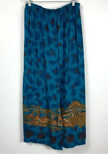 Vintage Casual Corner Annex Blue and Giraffe Skirt Size XL