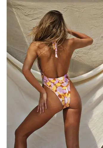 Stone Fox Swim  Azalea One Piece Swimsuit Retro Bloom Print Large $200