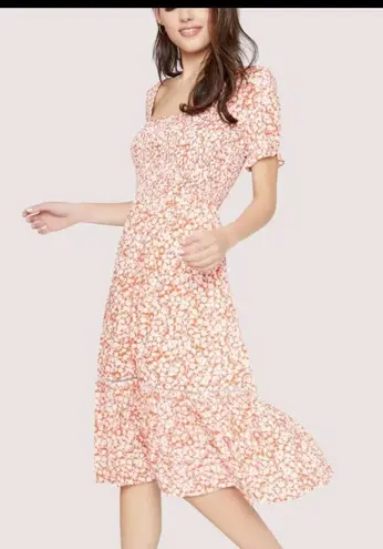 Lost + Wander Sweet Summer Daze Midi Dress Red Floral NWT Size M