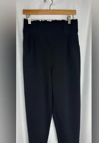 Liumilac Black Cropped High Waist Bow Knot Ankle Casual Dress Pants Medium