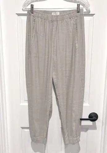 Babaton Aritzia Dexter Pull On Linen Blend Pants Trace Khaki Tan Medium Cropped