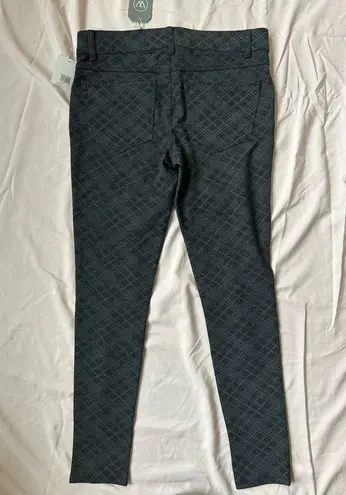 NWT Wit & Wisdom Ponte Zip Pocket Grey Plaid Skinny Ankle Pants Size 4