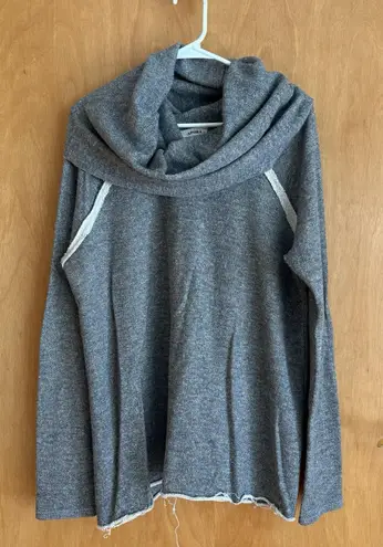Adora Terry Cotton Cowl Neck Gray Pullover Long Sleeve Sweater Womens XL