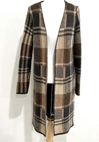 Fortune + Ivy Plaid Open Front Cardigan Sweater Large