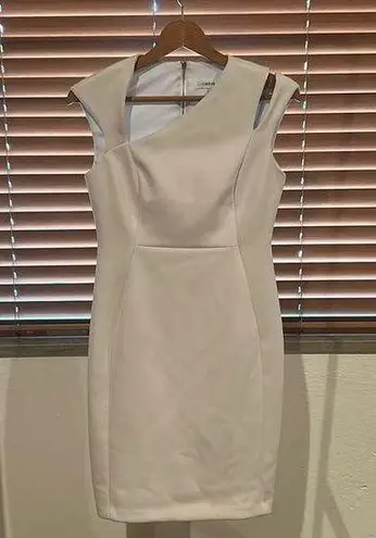 Calvin Klein  White Asymmetrical Neck Dress