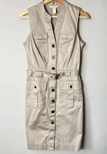 Banana Republic  Women's Size 4 Sleeveless Safari Utility Snap Belted Mini Dress