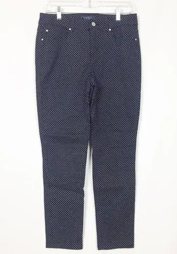 Charter Club Navy Blue Polka Dot Skinny Jeans