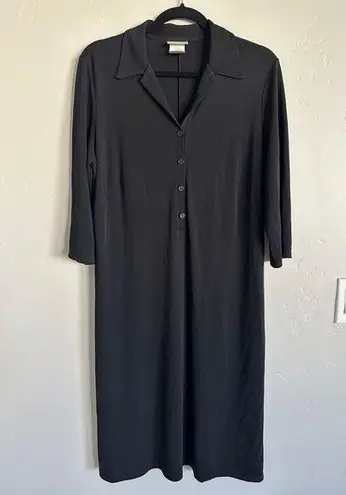 Willi Smith black collared midi dress size large