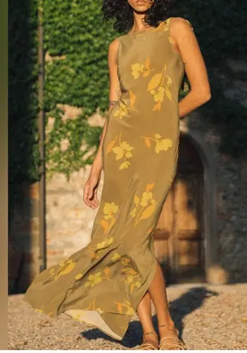 SOLEIL SOLEIL INES DRESS TULIP HAZEL SILK Green