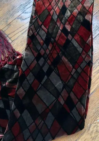 Nordstrom Maroon and gray rayon silk scarf