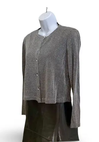 JS Collections Vtg Petite Silver Metallic Formal Dress Set