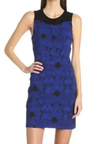 Ali Ro Sapphire Blue Lace Jacquard Sheath Mini Dress Event Date Night Size 6