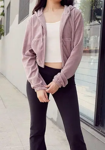 Brandy Melville  velour full zip hoodie