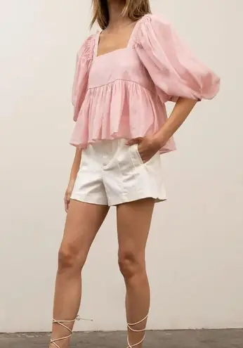 Moon River Pink Peplum Top