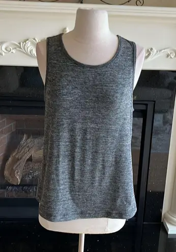 Black Heather Performance Tank Athletic Gym Scrunch Back Top Womens m Activ8 Size M