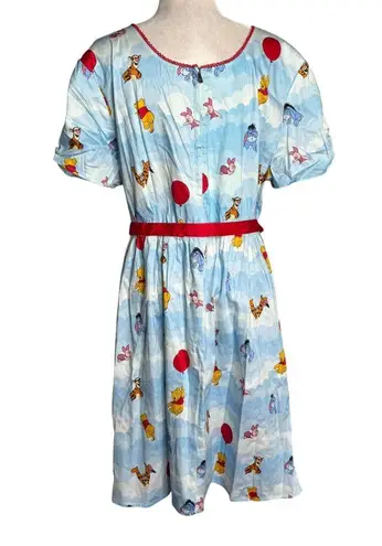 Lounge Fly Disney Winnie The Pooh Stitch Shoppe Dress Size 3XL Blue Belted Zipper