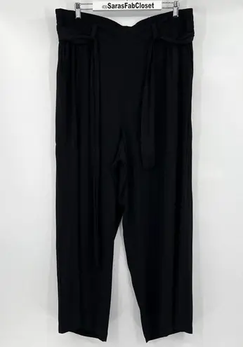 Torrid  Black Elastic Waist Tie Belted Straight Pants High Rise Women’s Size 2X