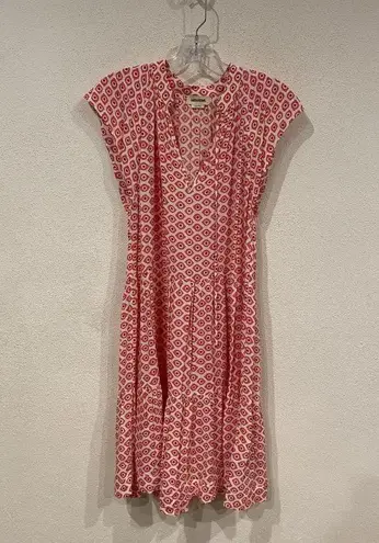 Zadig & Voltaire Rito Eyes Dress Womens Small Pink Red Viscose Tie Neck Boho