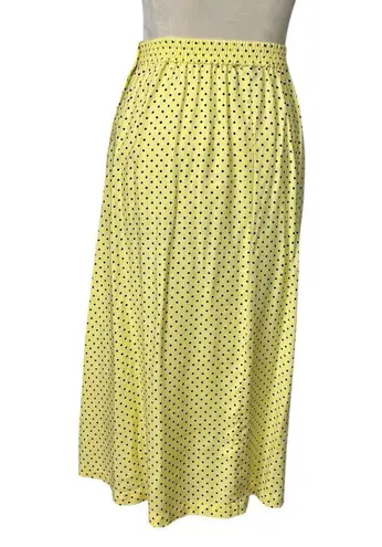Pendleton Vintage 2 Piece Skirt Blouse Set Yellow Polka Dot Women’s Size 12/14P