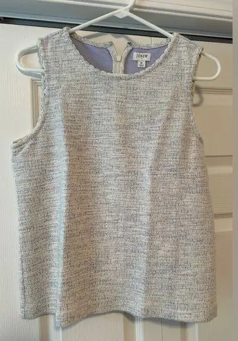 J.Crew  Factory Outlet White and Light Blue Textured Sleeveless Tank