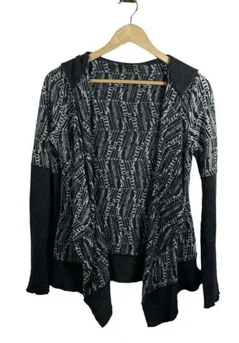 prAna Graceful Open Wrap Hooded Moonrock Cardigan in Grey Size S