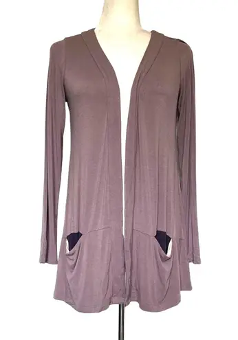 LOGO By Lori Goldstein Logo Lori Goldstein Open Womens Cardigan Sz XS Lagenlook Drape Layering Boho