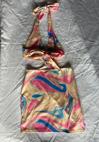 Amazon Tie Dye Mini Halter Dress