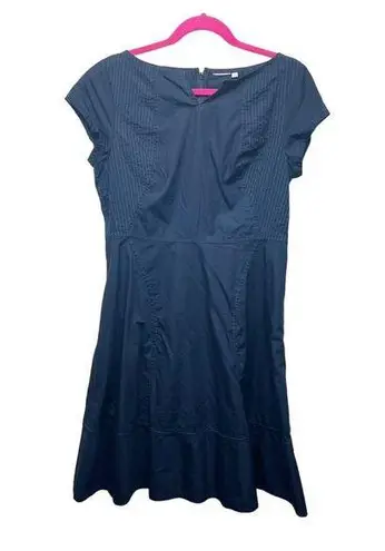 Womens Midi Dress Large Cotton Stretch Workwear Casual Career Modest Minimalist Blue