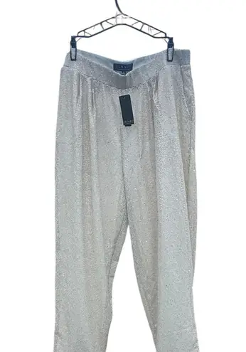 Eloquii NWT Ladies Size 14 Ivory Sequined Pleated Front Pants 36 waist