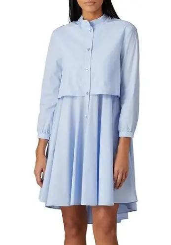 Emporio Armani Designer Emporia Armani A-line blue cotton poplin dress school layered swing