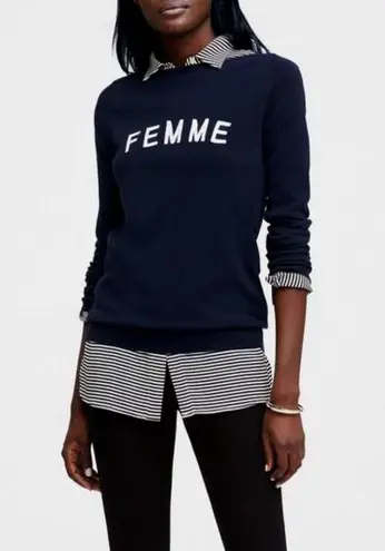 NWT Banana Republic Embroidered FEMME Sweater Blue Size undefined