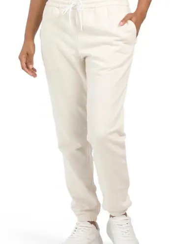 Peloton Cream Drawstring Waistband Elastic Leg Cuffs Cotton Sweatpants Large