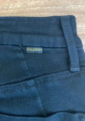 GOLDSIGN Virtual Mid Rise Skinny Ankle Jeans in Black Size 26 Inseam 26"