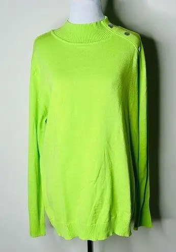 New York & Co. Lime Green Mock Neck Sweater