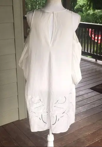 Tibi Cold Shoulder Embroidered Dress