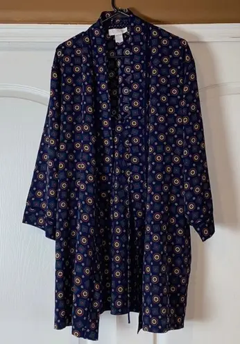 2 PIECE VINTAGE NORDSTROM NAVY GEOMETRIC SLEEP SET Blue Size M
