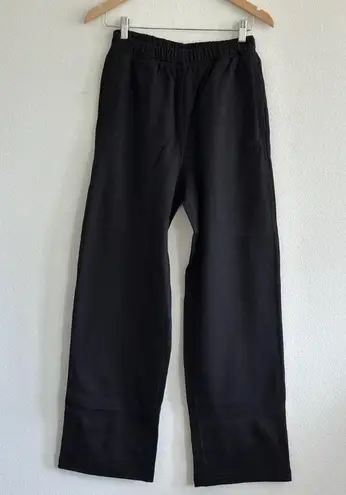 SKIMS Cotton Fleece Classic Straight Leg Pant in Onyx, Size Small