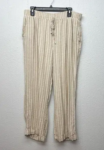 Briggs New York Briggs Linen Blend Pull On Beach Boho Vacation Coastal Grandmother Pants Sz XL