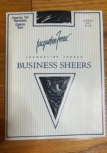 Jacqueline Ferrar Business Sheers Pantyhose Control Top Career Toes Navy Average