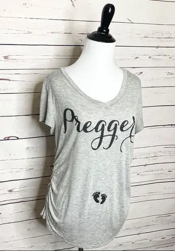 French Pastry “Preggers” Maternity T-Shirt Heather Gray Size Medium