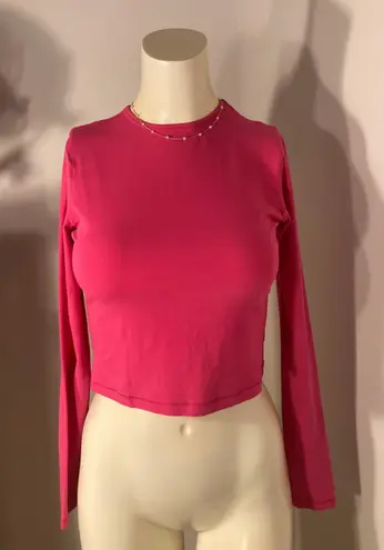 SKIMS NWT  Cropped Long Sleeve T-Shirt Top AP-LGS-1370 Raspberry 2X