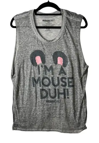 Mean Girls “I’m a mouse duh!” Burnout gray tank top women’s size XL