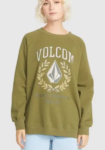 Volcom  Stone Green Oversized Graphic‎ Sweatshirt Size Medium thumbnail 1