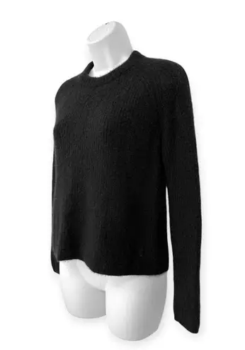 Jenni Kayne | Small | Cashmere Boxy Ribbed Crewneck Fisherman Sweater in Black