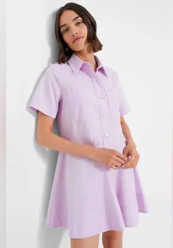 Pomander Place Lilac Meryl Shirt Dress button down pockets short sleeve aline Purple Size XXL