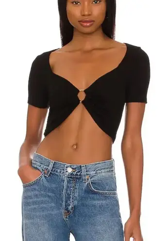 Michael Lauren Tyrone Crop Top in Black size Medium