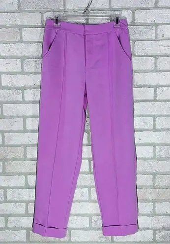 Maeve by Anthropologie Pintuck Tapered High Rise Cuffed Trousers in Lilac Size 4