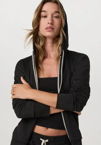 Vuori Halo Performance Hoodie 2.0 Lightweight Full Zip Hoodie Black Jacket