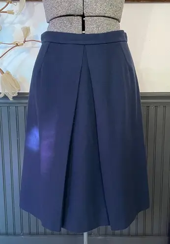 L'AUTRE CHOSE Italian Virgin Wool Box Pleat Skirt Made in Italy Sz 42/US 6💚🎀 Blue