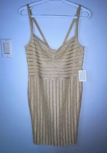 Herve Leger Paris Lurex Eyelash Sweetheart Dress Size Medium NWT Style No. 46OPC8466821-713